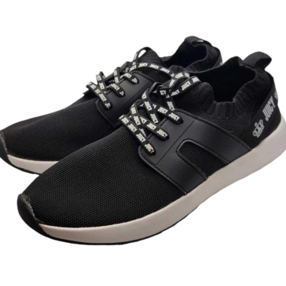 Juicy Couture Womens Black & White Knit Sneakers Athletic Ladies Running Shoes
